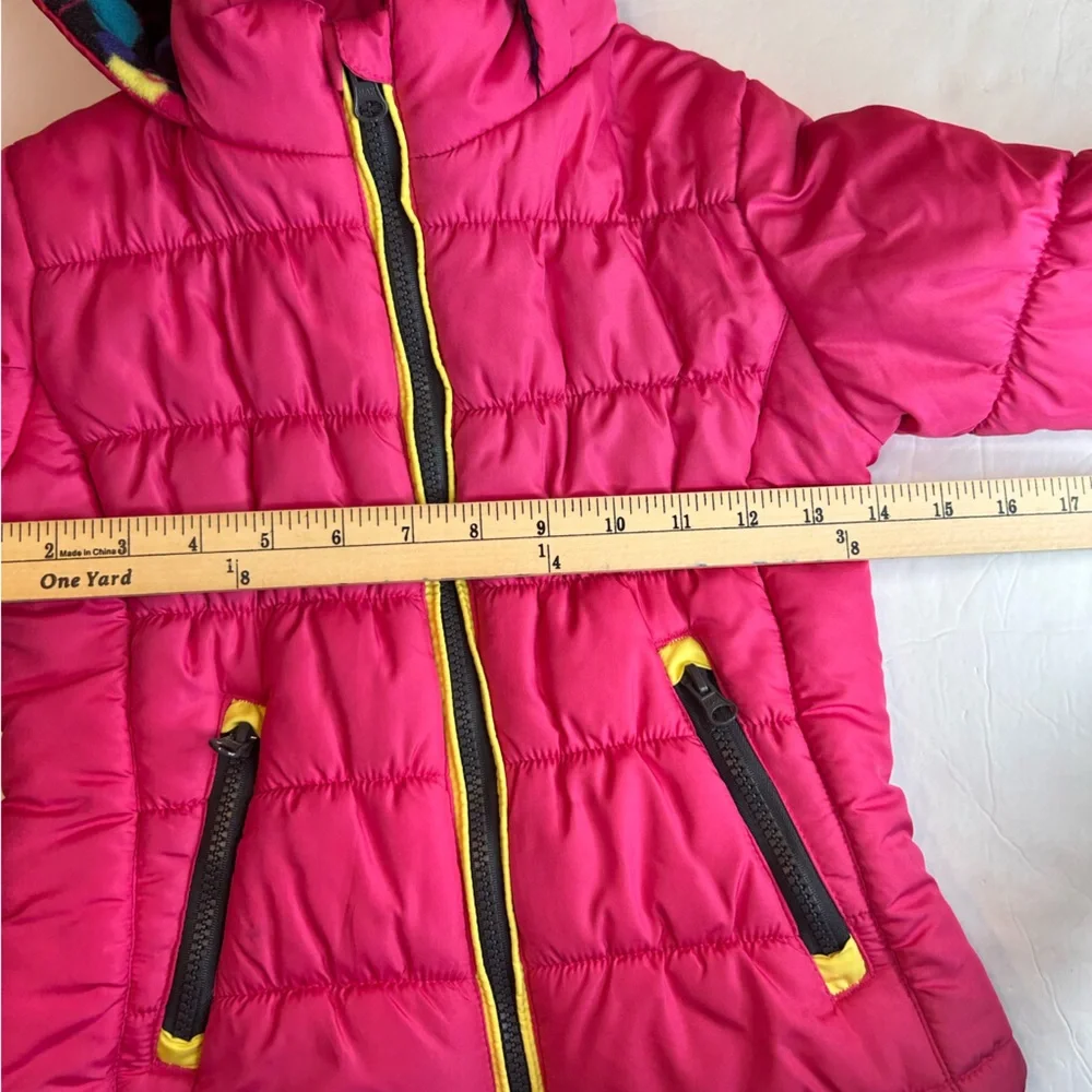 London Fog Girl’s Kids Red Puffer Hoodie Jacket Size 4